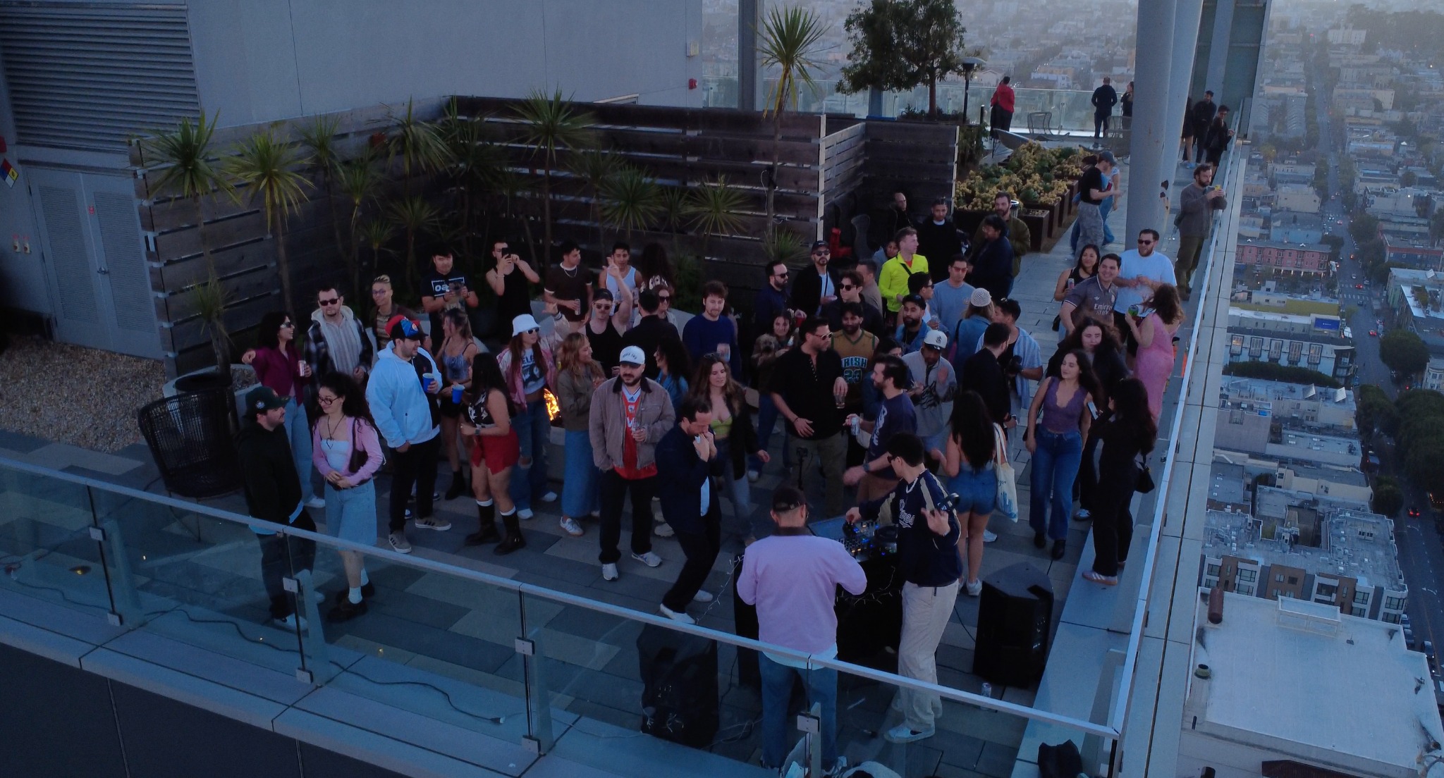 Rooftop event crowd photo 2