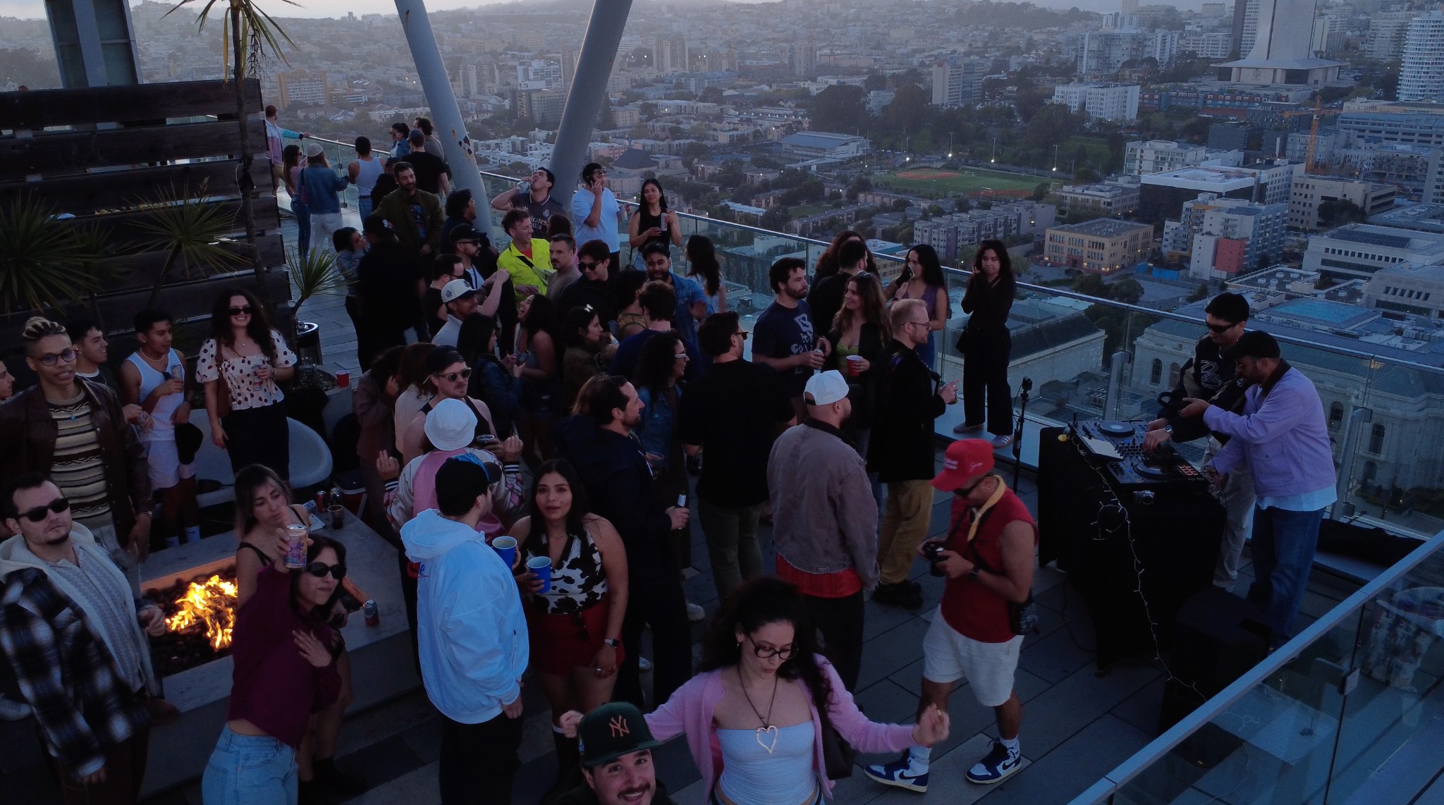 Rooftop event crowd photo 1